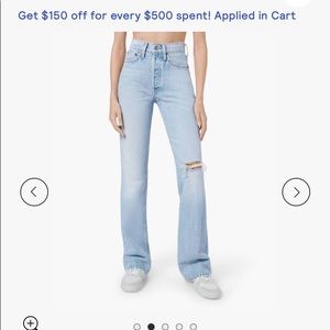 Re/done 90s high rise loose jeans - light worn